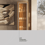 Cristaleira Plena Demóbile 48cm 1 Porta Reflecta com LED Cinamomo e Nude