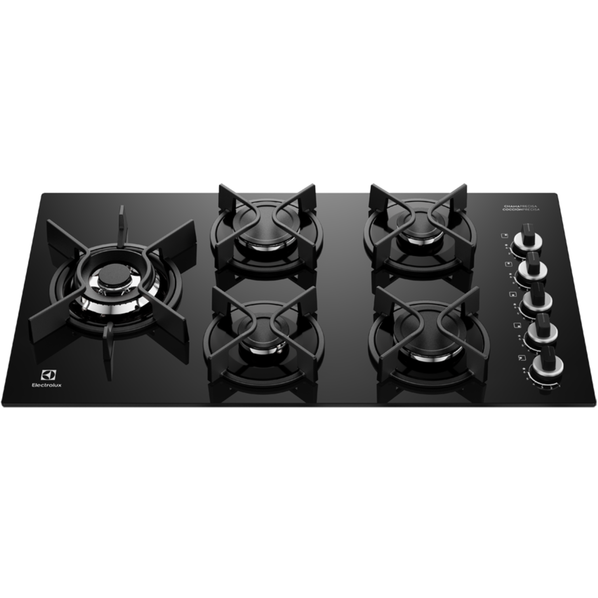 Cooktop a Gás Electrolux 5 Bocas KE5GW Expert ChamaPrecisa Preto Bivolt