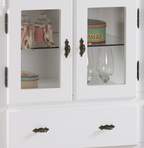 Cristaleira Baixa Rústica Linz 150x96cm 4 Portas 2 Gavetas Branco e Imbuia