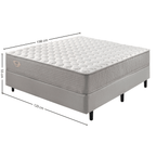 Conjunto Cama Box Agile Solteiro King Ecoflex 120x198x55cm Molas Ensacadas Cinza Chumbo