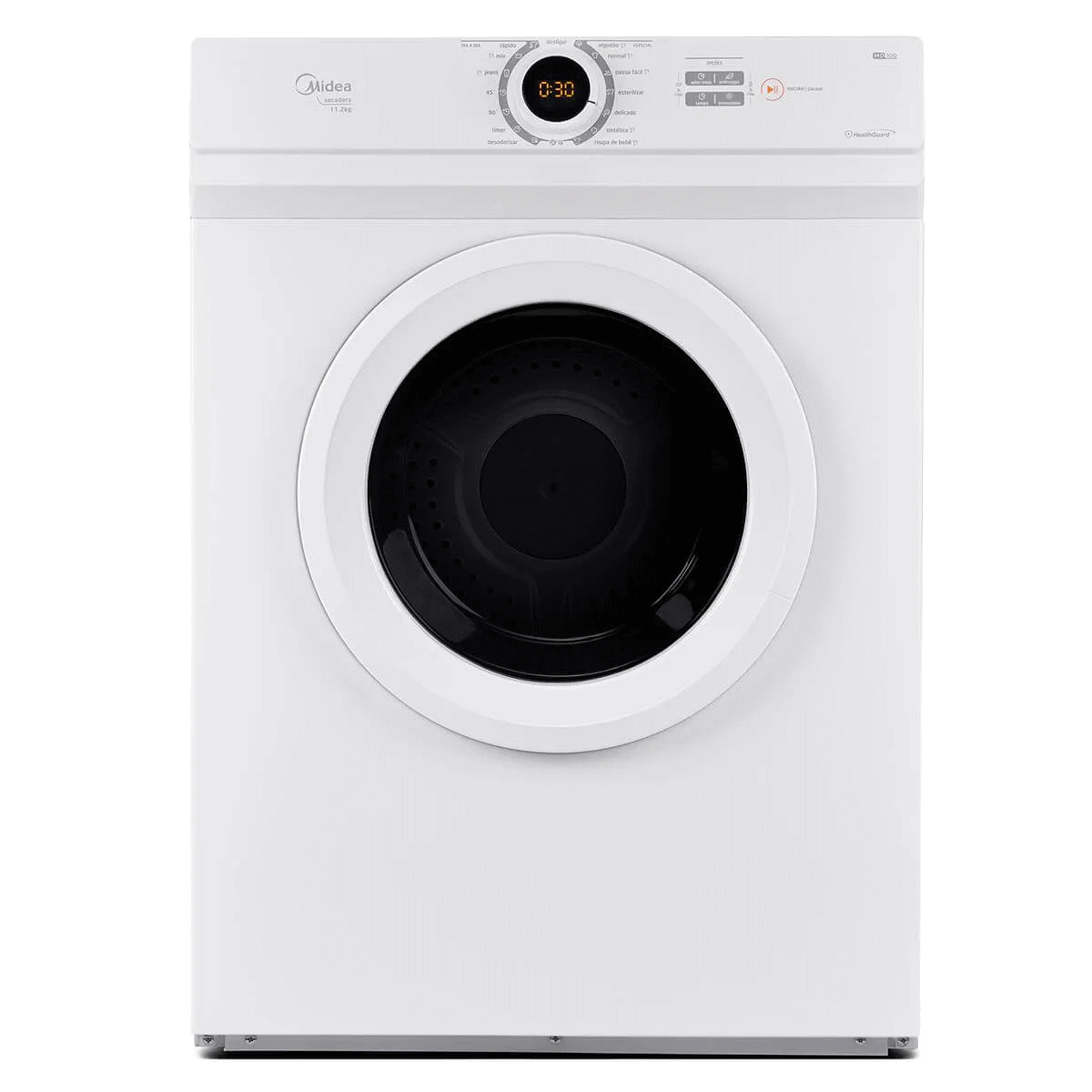 Secadora Midea HealthGuard 11,2Kg 15 Programas de Secagem Cesto Inox Branco 220V