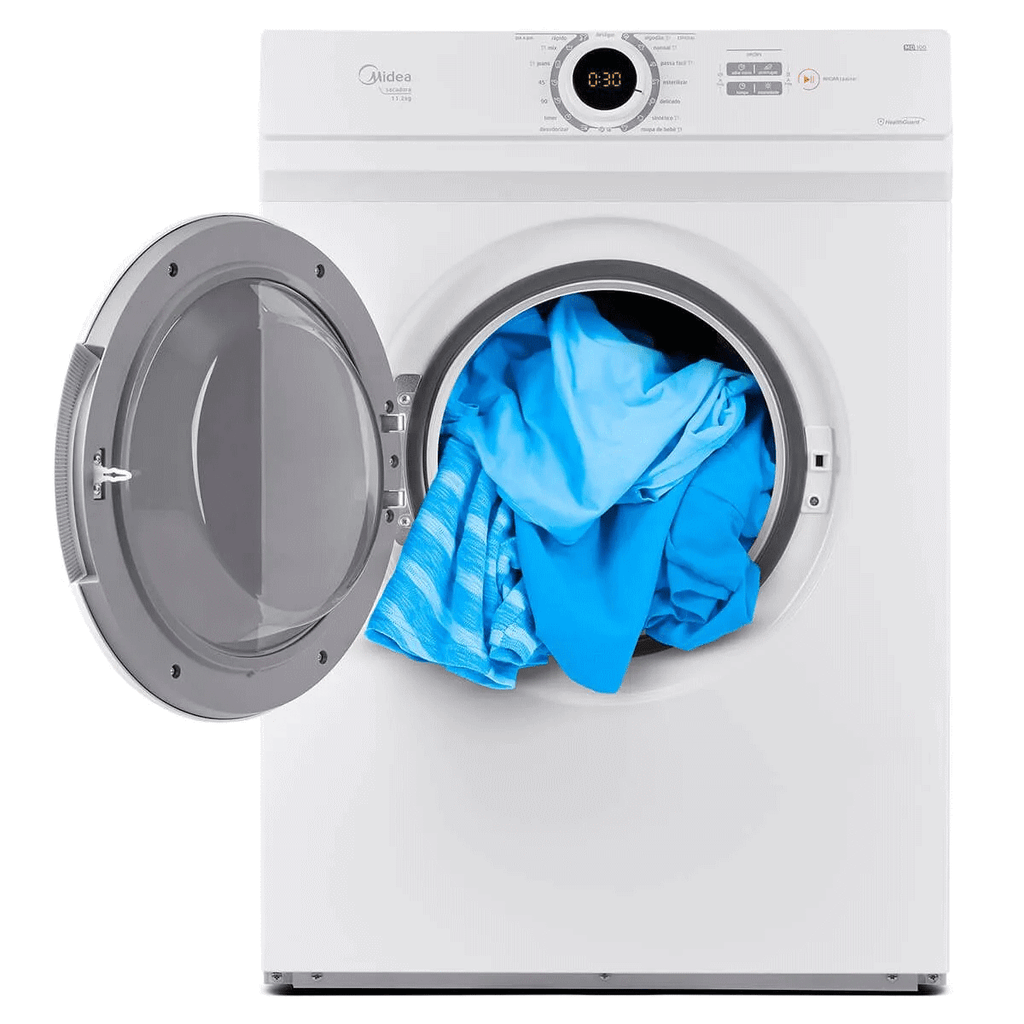 Secadora Midea HealthGuard 11,2Kg 15 Programas de Secagem Cesto Inox Branco 220V