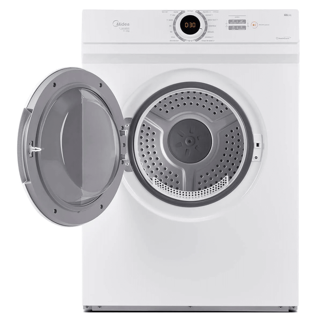 Secadora Midea HealthGuard 11,2Kg 15 Programas de Secagem Cesto Inox Branco 220V