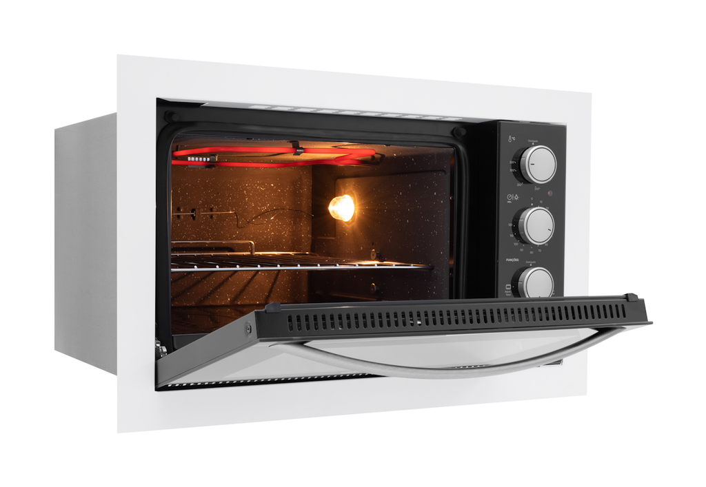 Kit Fischer de Embutir Forno Elétrico 48L Fit Line + Micro-ondas 25L Fit Line Branco 220V