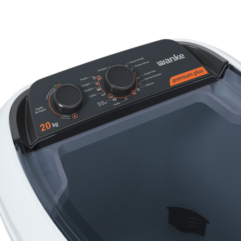 Lavadora de Roupas Wanke 20Kg Premium Plus Semiautomática Branco 220V