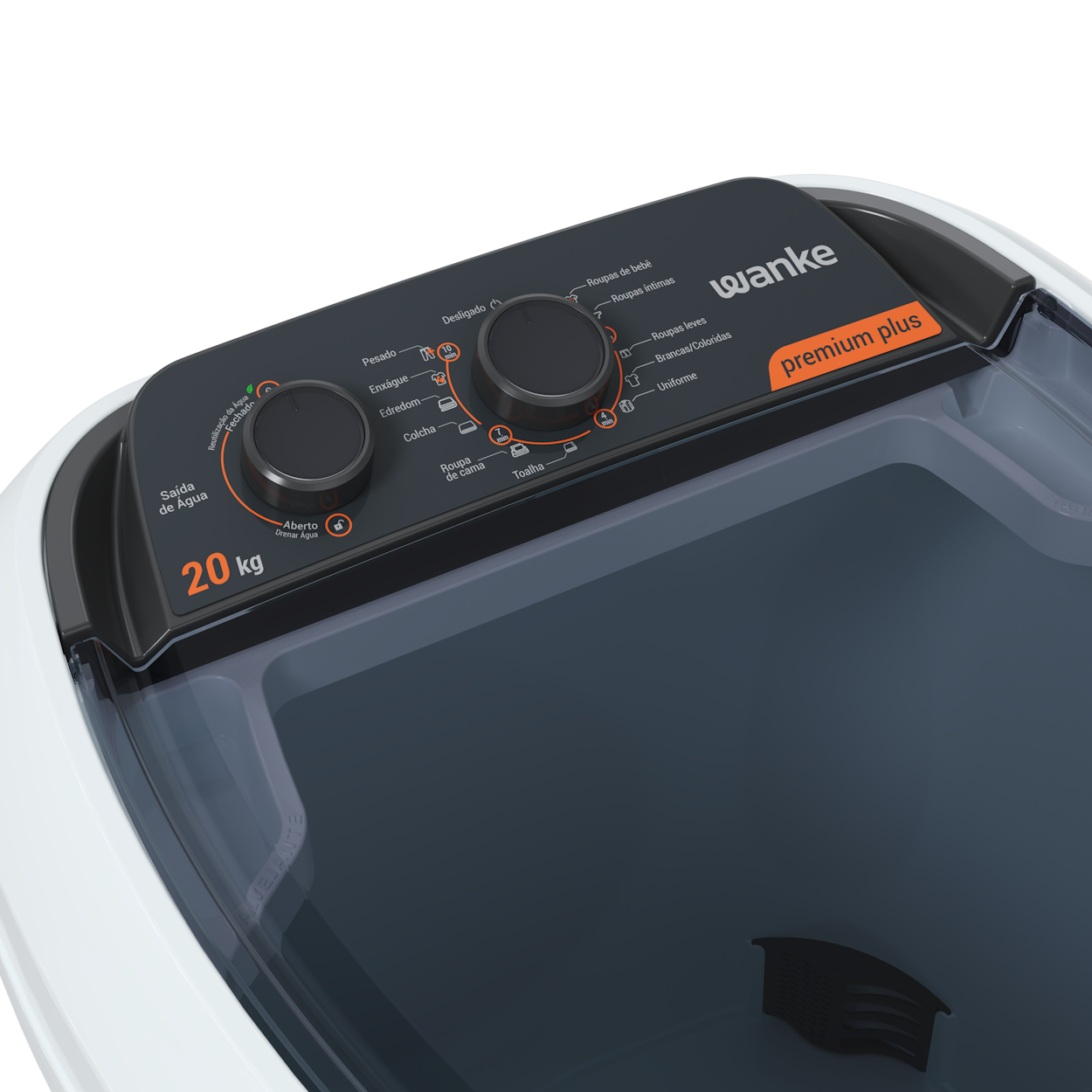Lavadora de Roupas Wanke 20Kg Premium Plus Semiautomática Branco 220V
