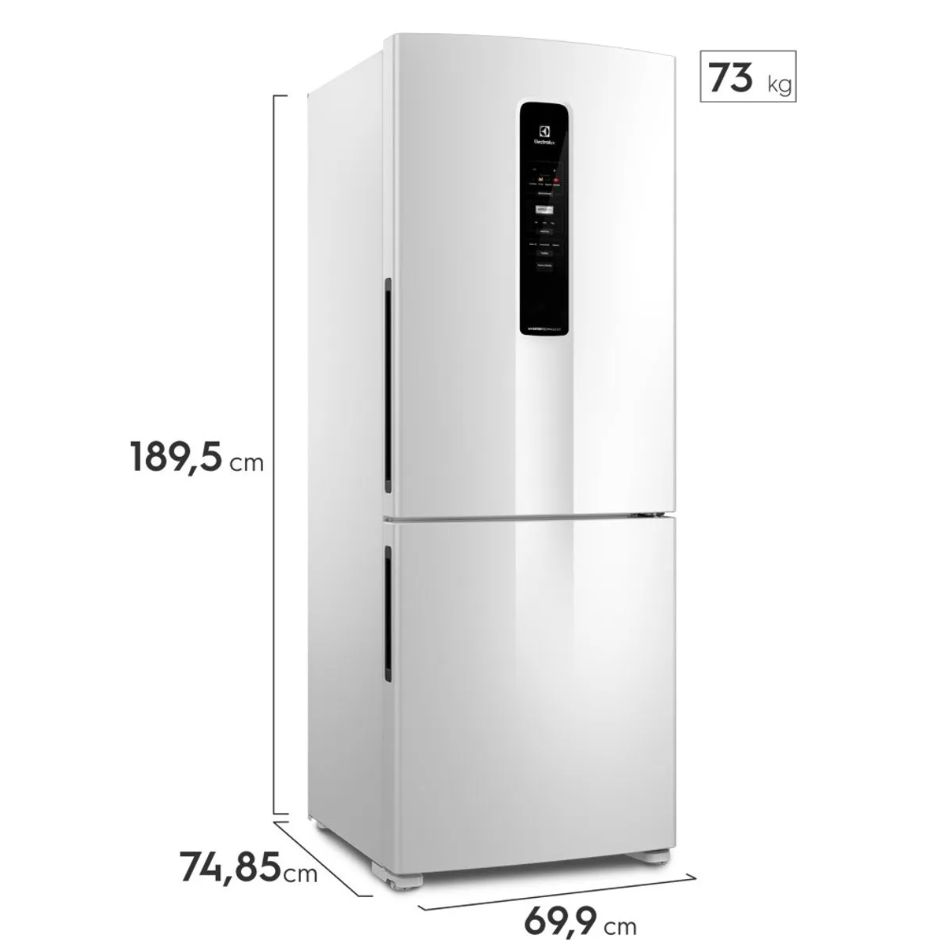 Refrigerador Electrolux 490L IB7 Inverter Duplex Efficient AutoSense Inverse Branco 220V