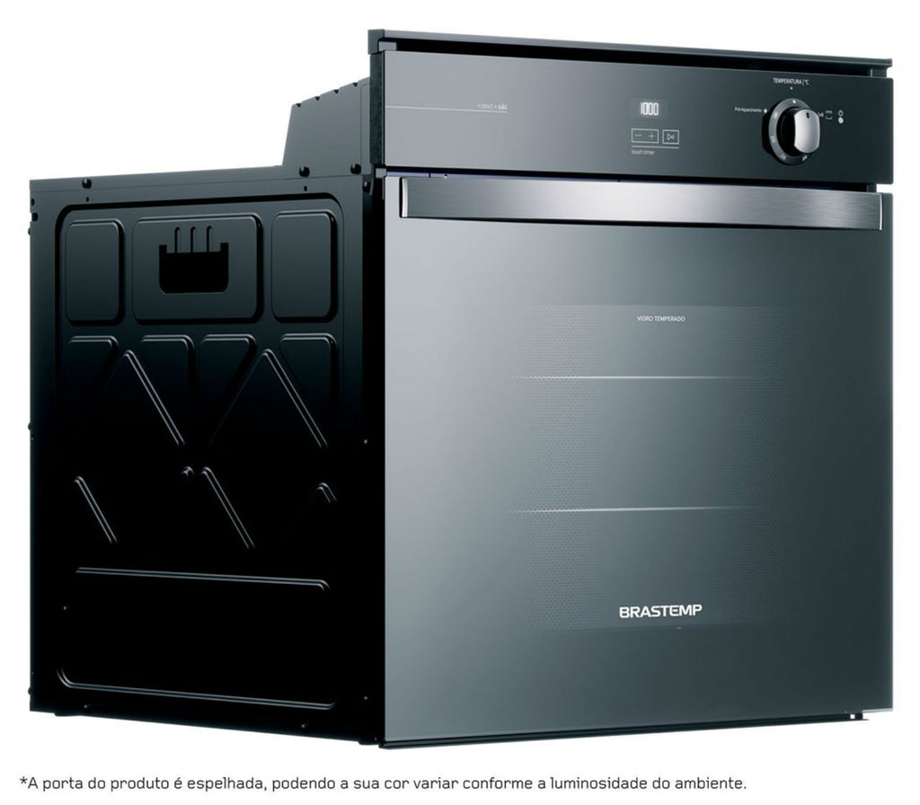 Forno de Embutir a Gás Brastemp 78L BOA84A com Grill e Timer Touch Inox 220V