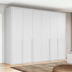 Roupeiro Imperatore Lopas  274cm 100% MDF 6 Portas com Puxador em Madeira Branco