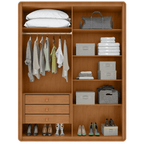 Roupeiro Loop Lopas 184cm 100% MDF 4 Portas Amêndoa Clean