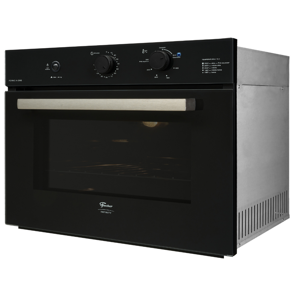 Kit Fischer de Embutir Forno a Gás Infinity 50L com Grill+Micro-ondas Fit Line 25L 220V