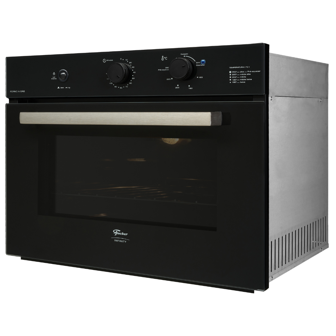 Kit Fischer de Embutir Forno a Gás Infinity 50L com Grill+Micro-ondas Fit Line 25L 220V