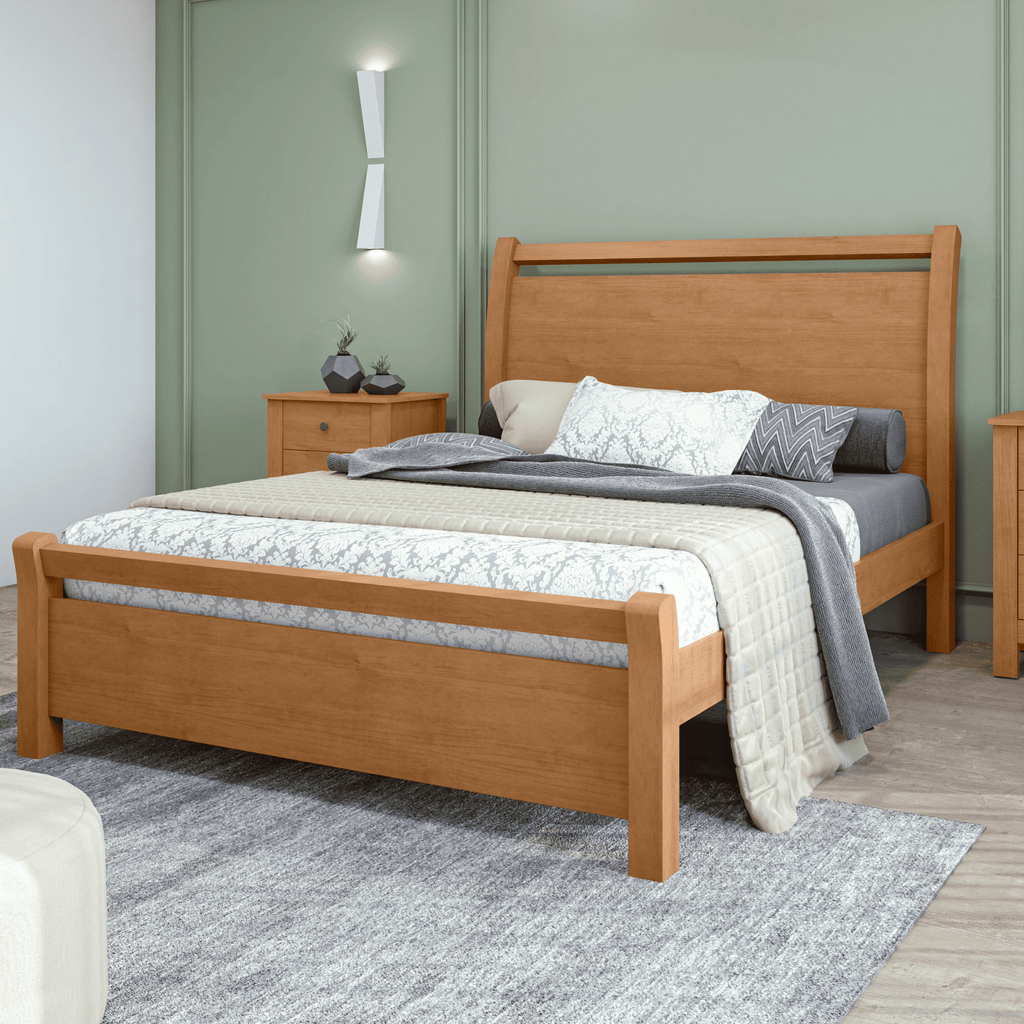 Cama Reali Casal Lopas 140cm Amêndoa Clean