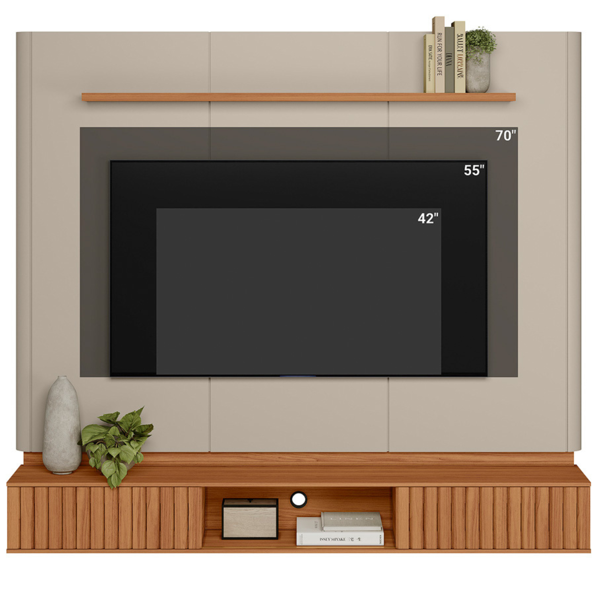 Home Painel Suspenso Amarante Linea 183cm Canela e Off White