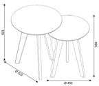 Conjunto de 2 Mesas Laterais Classic Imcal Redonda Tampo com Madeira Off White