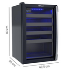 Conjunto Venax Cervejeira 102L Blue Ligth + Adega 24 Garrafas Piubella Porta Invertida Preto Fosco 220V