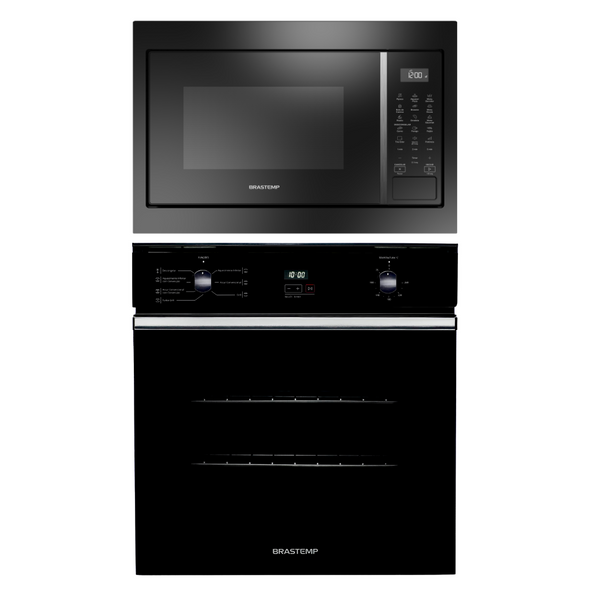 Kit Brastemp de Embutir Forno Elétrico 84 Litros BOC84AE+Micro-ondas 32 Litros BM146AE Preto 220V