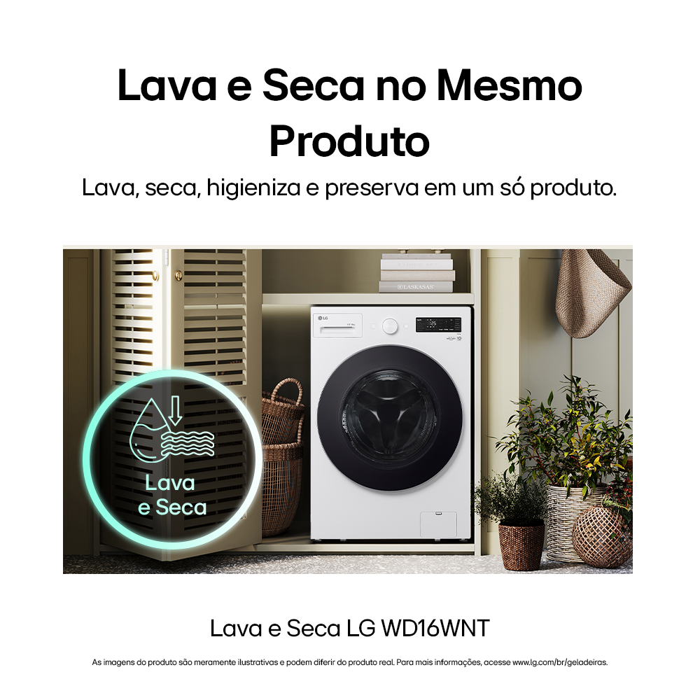 Lava e Seca Smart LG 16KG AI DD Branco 220V