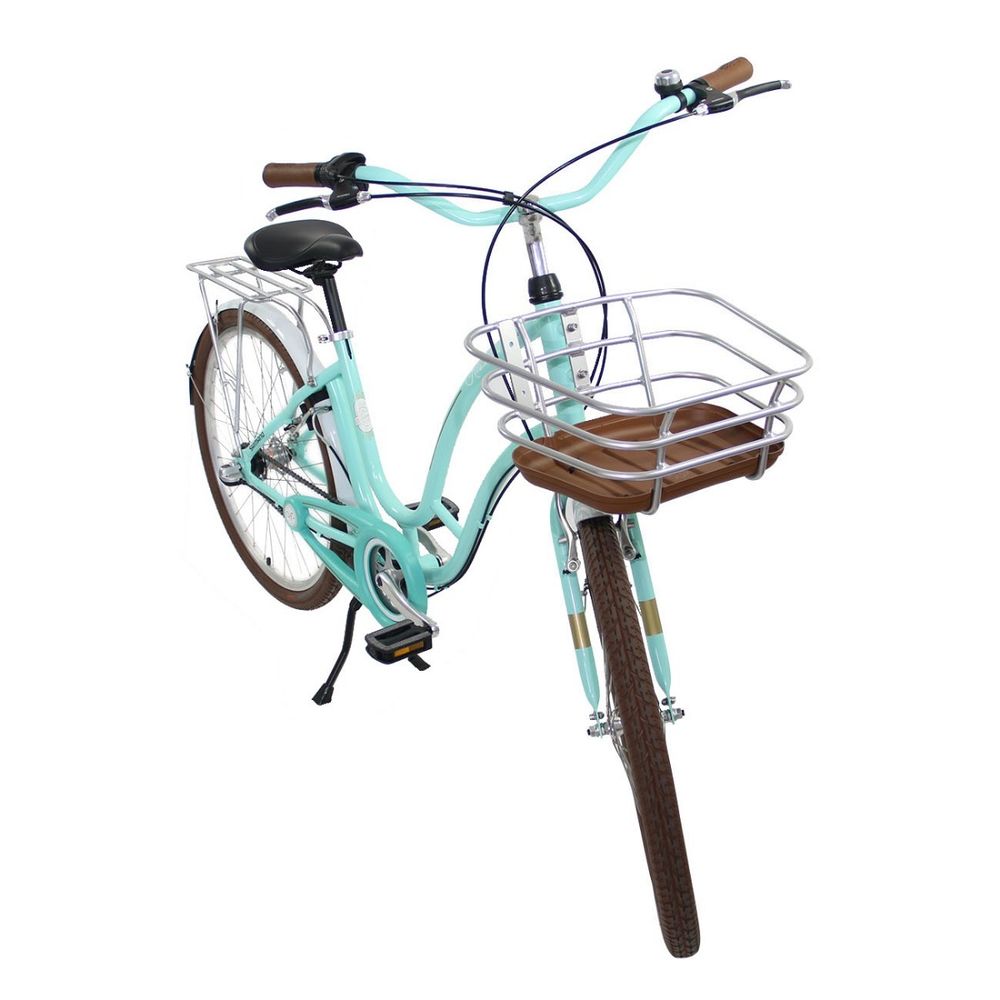 Bicicleta Nathor Aro 26 Retrô Feminina Antonella Verde Acqua