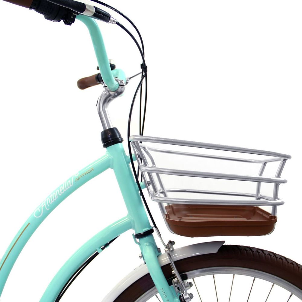 Bicicleta Nathor Aro 26 Retrô Feminina Antonella Verde Acqua