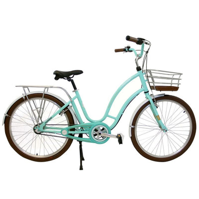 Bicicleta Nathor Aro 26 Retrô Feminina Antonella Verde Acqua