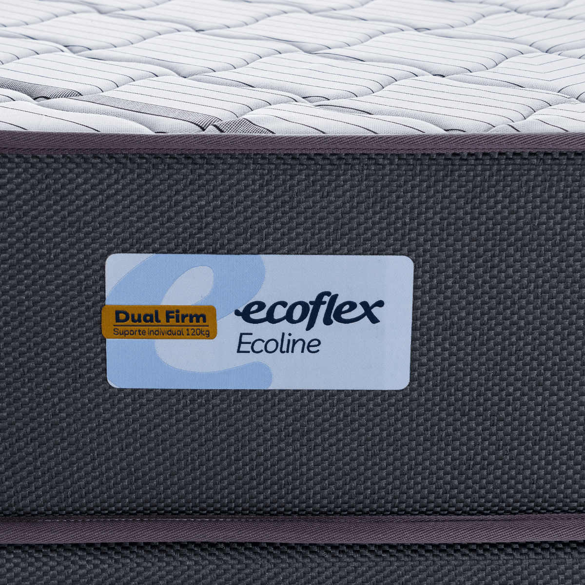 Conjunto Cama Box Dual Firm Casal Ecoflex 138x188x47cm Espuma D-28 Chumbo