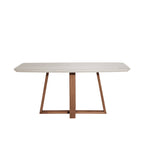 Mesa Retangular Bennett Província 180x90cm Natural Tampo com Vidro Off White