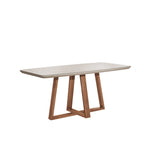 Mesa Retangular Bennett Província 180x90cm Natural Tampo com Vidro Off White