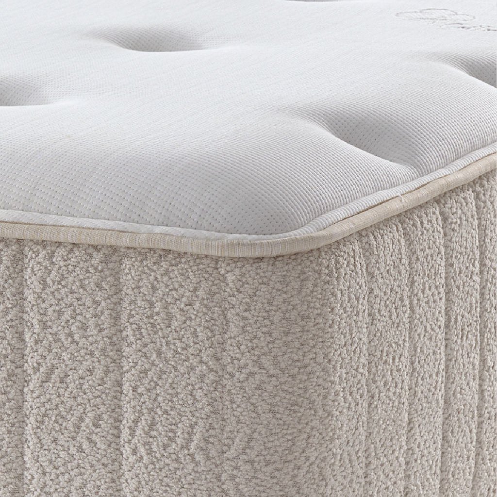 Conjunto Cama Box Geo Queen Ecoflex 158x198x70cm Molas PZ3 Bege