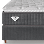 Conjunto Cama Box Comfy King Ecoflex 193x203x76cm Molas Ensacadas Grafite