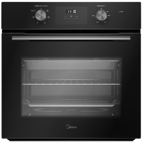 Forno de Embutir Elétrico Midea 68L TSD62 com Função Air Fryer Preto 220V