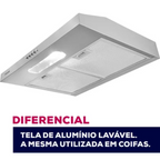 Depurador de Ar Slim 60cm 3 Velocidades Suggar DPS162IX Inox 220V