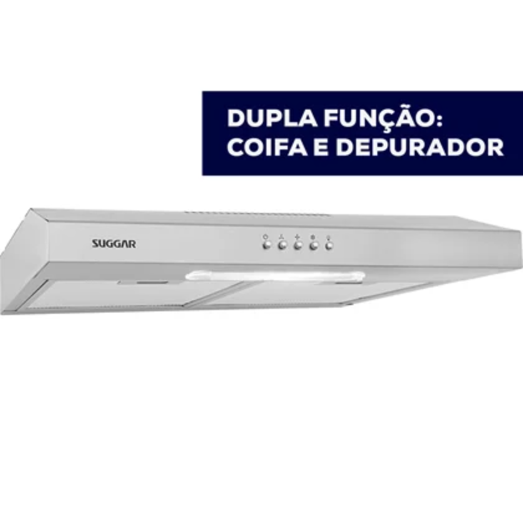 Depurador de Ar Slim 60cm 3 Velocidades Suggar DPS162IX Inox 220V