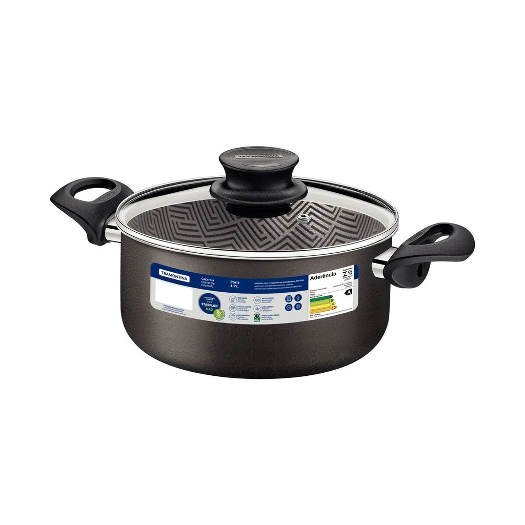 Panela Caçarola Tramontina Paris 22cm Chumbo