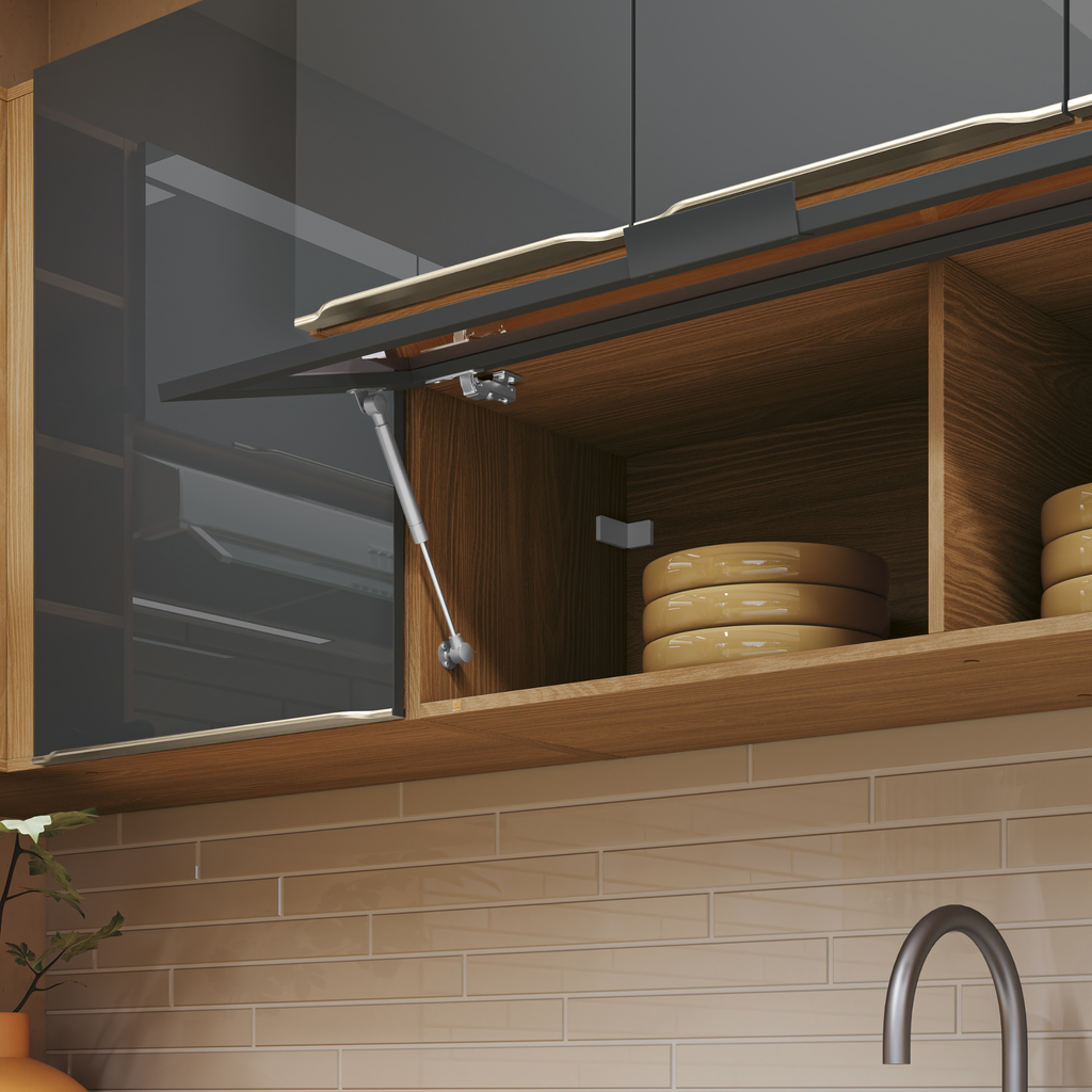 Armário Aéreo de Cozinha Vibra Kappesberg 80cm 3 Portas Canela e Grafite