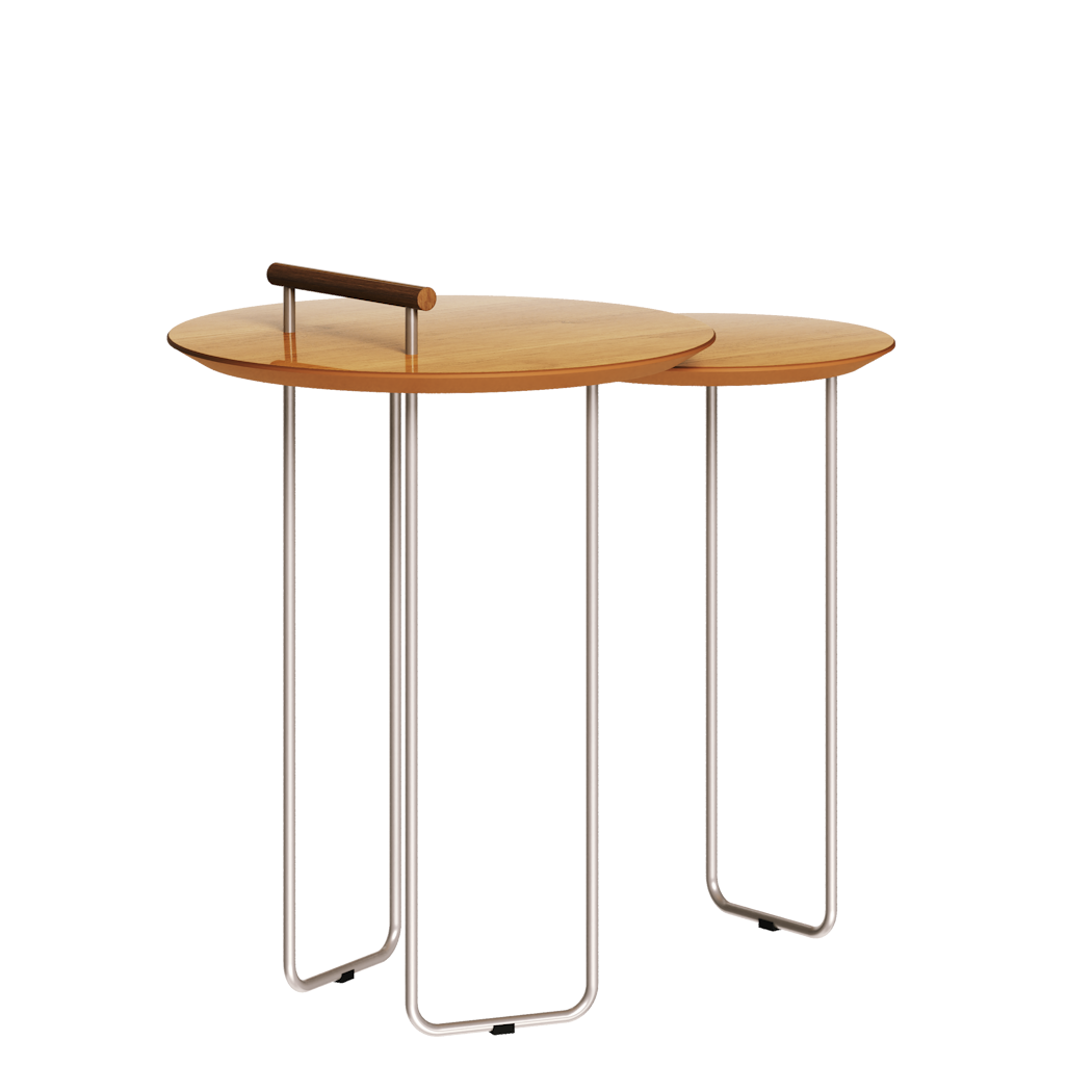 Mesa Side Lateral Dupla Imcal Pés em Metal Nature