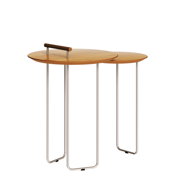 Mesa Side Lateral Dupla Imcal Pés em Metal Nature