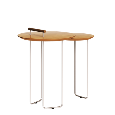 Mesa Side Lateral Dupla Imcal Pés em Metal Nature
