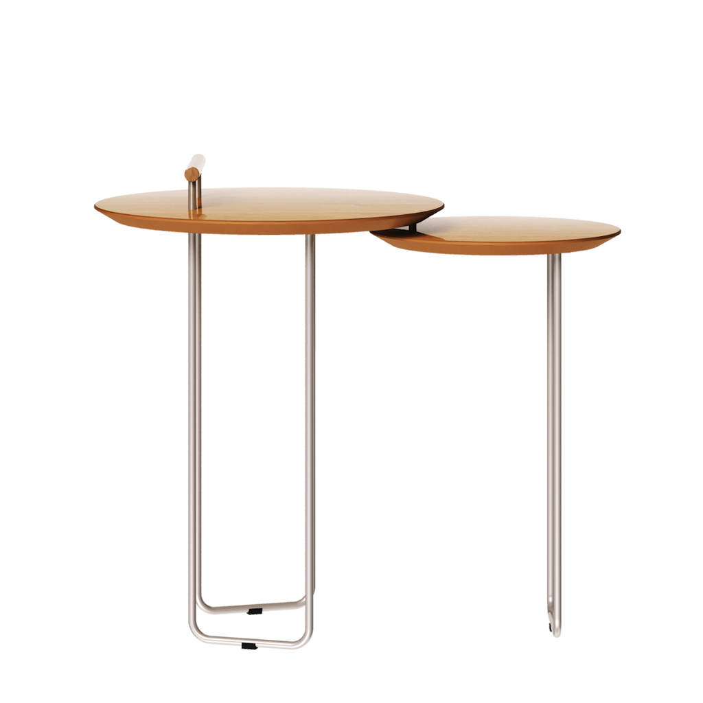 Mesa Side Lateral Dupla Imcal Pés em Metal Nature
