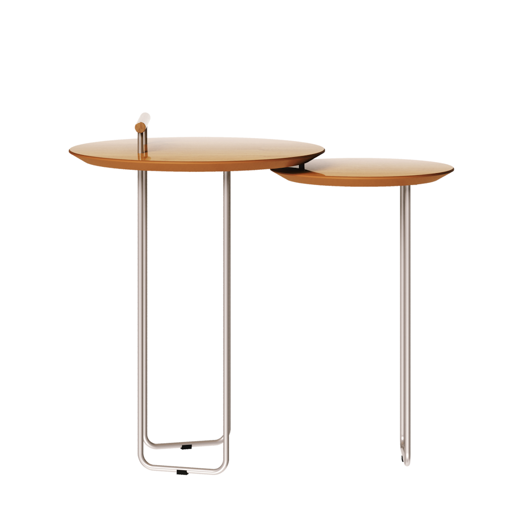 Mesa Side Lateral Dupla Imcal Pés em Metal Nature