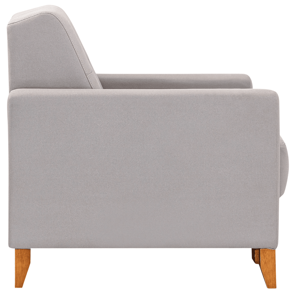 Poltrona 96cm Herval MH4219 Base Madeira Cinza Claro
