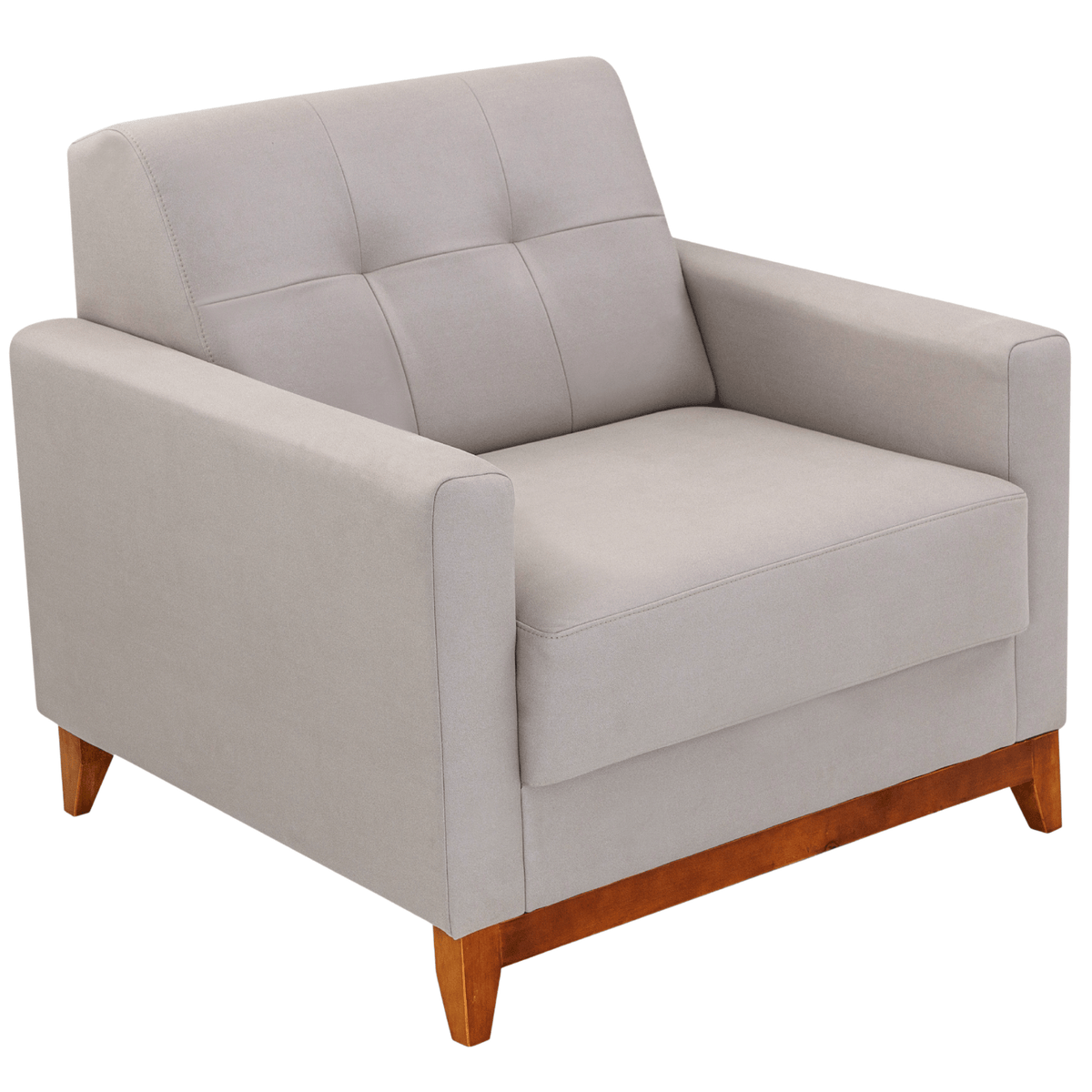 Poltrona 96cm Herval MH4219 Base Madeira Cinza Claro