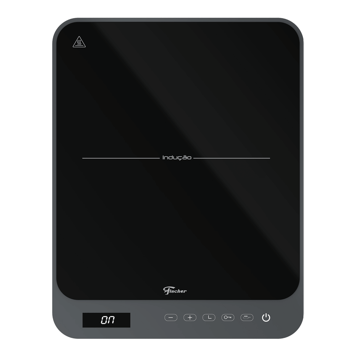 Cooktop Indução Portátil Fischer 1 Boca Mesa Vitrocerâmica Touch Screen Cinza Bivolt