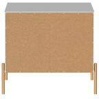 Mesa de Cabeceira Jasper Província 2 Gavetas Branco com Dourado