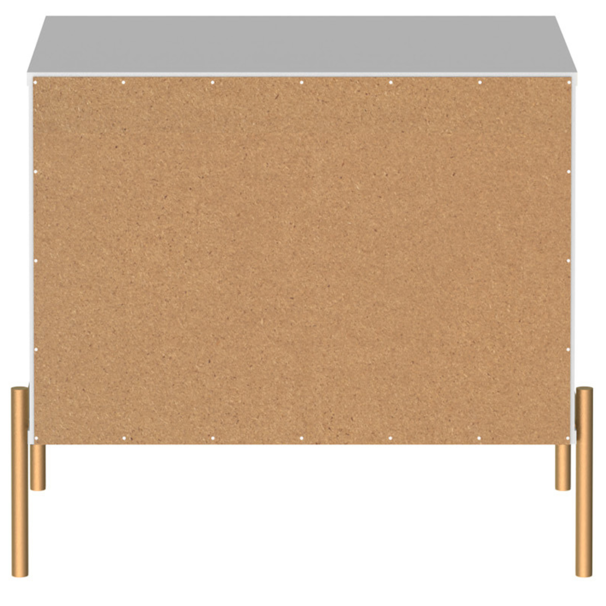 Mesa de Cabeceira Jasper Província 2 Gavetas Branco com Dourado
