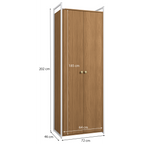 Armário Industrial Closet LI052 Kappesberg 72cm 2 Portas Canela e Branco