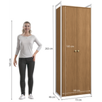 Armário Industrial Closet LI052 Kappesberg 72cm 2 Portas Canela e Branco