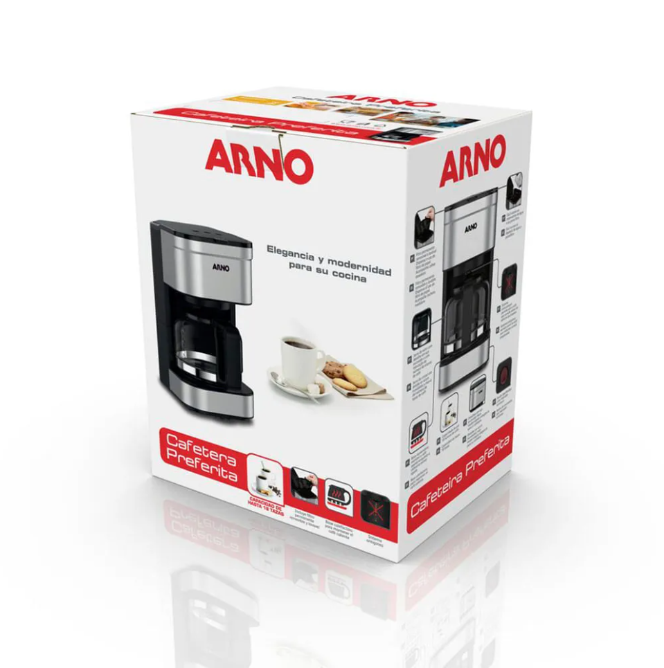 Cafeteira Arno Preferita CFPF 750mL Inox/Preto 220V