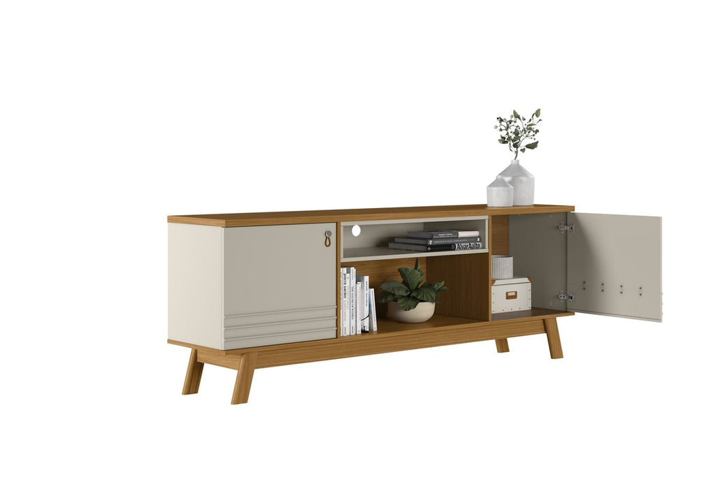 Rack Colorado Linea 180cm Pés Retrô Pés Retrô Nature e Off White