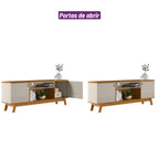 Rack Colorado Linea 180cm Pés Retrô Pés Retrô Nature e Off White